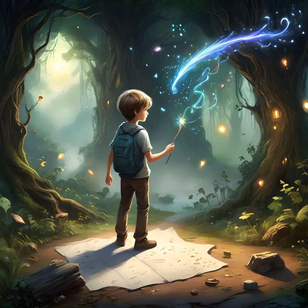 La foresta che avevamo disegnato! Sembrava proprio vera ed esattamente come l'avevo immaginata!